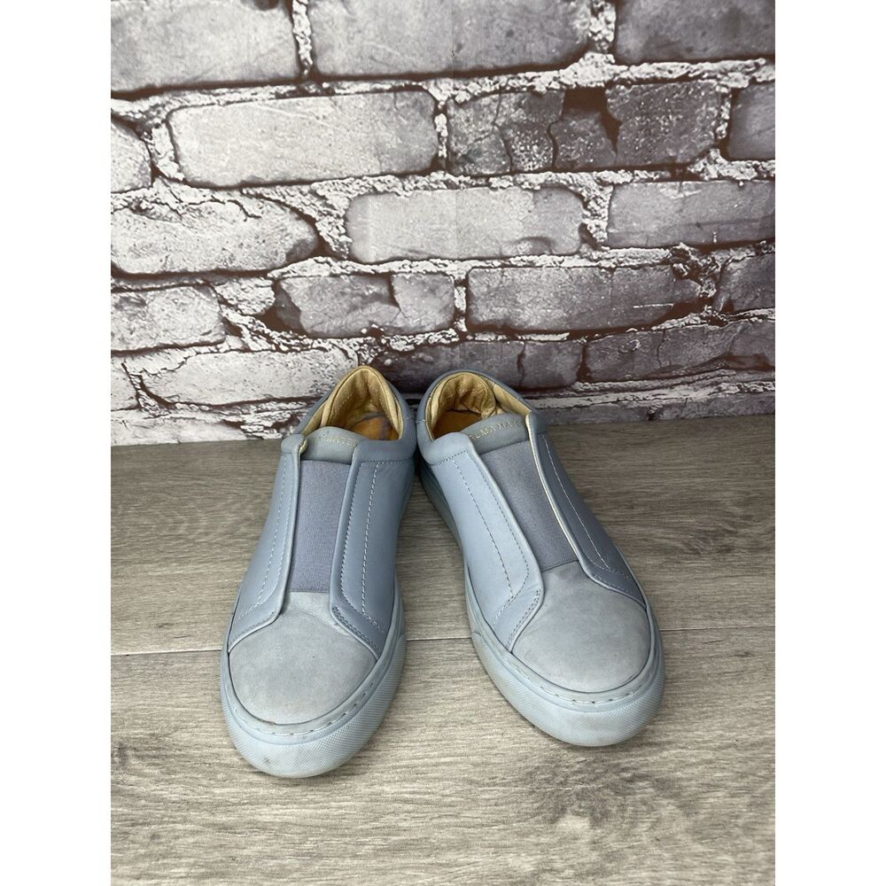 Alma Mater Blue Leather Slip On Casual Sneakers Shoes Women’s Sz 37EU/6.5M US - Picture 15 of 16